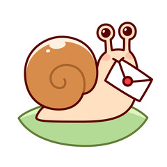 Sticker - Cute cartoon snail drawing