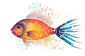 Wall Mural - fish in aquarium made by midjourney