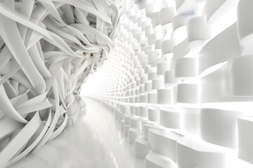 Wall Mural - 3d background abstract, technology, white color