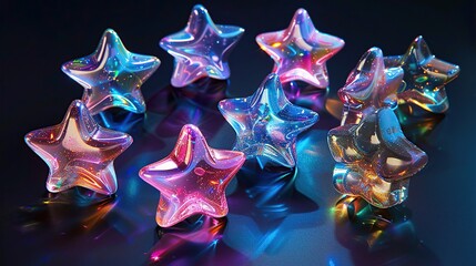 Canvas Print - Shiny Iridescent Stars