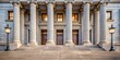 © guntapong - Courthouse entrance features grand columns and steps embodying the majesty of law , majesty, Courthouse, entrance, steps, features