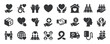 © Abbasy  Kautsar - Volunteer charity glyph solid icons collection. Containing care, awareness, friendship, donate, help. For website marketing design, logo, app, template, ui, etc. Vector illustration.