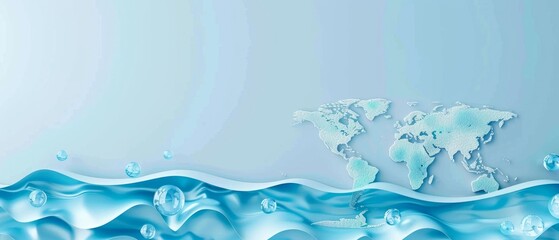 Wall Mural - World water monitoring day background concept. Water day. Concept of sustainable environment and sustainable development. Background with copy space