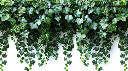 Wall Mural - Green Ivy Plant Hanging on White Background