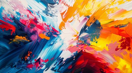 Poster - A dynamic abstract background with energetic brushstrokes and vibrant colors, evoking a sense of movement and excitement