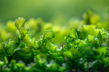 Close up green seaweed as a background