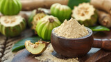 Healthy Garcinia Cambogia Powder Close-up for Weight Loss and Wellness Ads