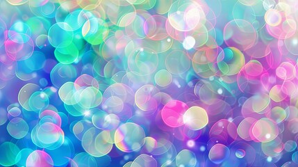 Poster - A colorful background with many different colored circles