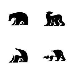 Wall Mural - Polar Bear logo icon design vector illustration