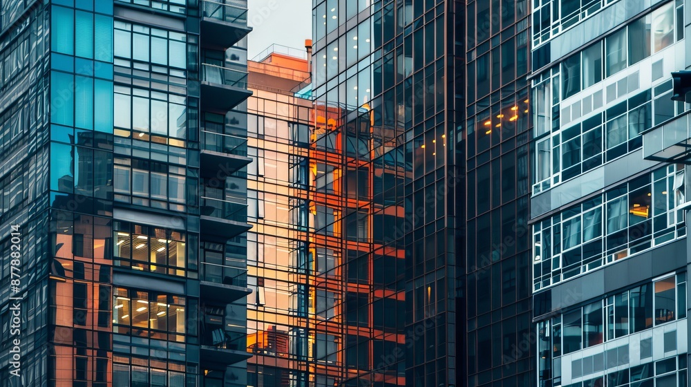 Buliding High Rise High-rise buildings dominate the office area skyline, reflecting modern ...