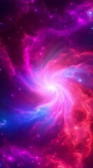 Wall Mural - A cosmic nebula swirling in mesmerizing colors with luminous gas clouds interweaving.
