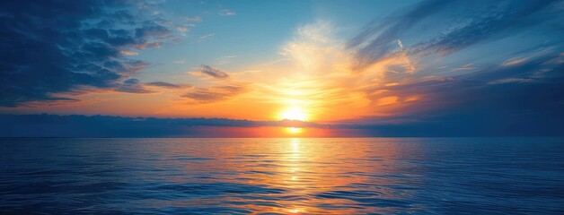 Poster - Breathtaking Ocean Sunset With Vibrant Skies