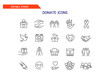 © Fortune - Charity. A donation. Volunteering. A set of editable icons. A vector image.