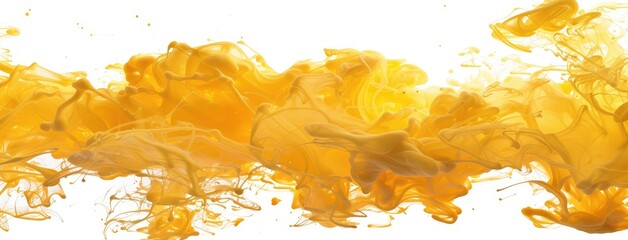 Canvas Print - Vibrant Yellow Ink Cloud Floating in Water