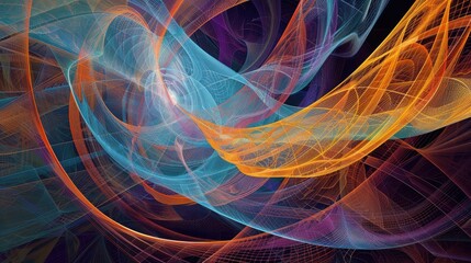 Sticker - Vibrant Swirls of Color in Abstract Art