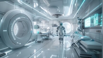 Sticker - Advanced Futuristic Medical Facility Interior