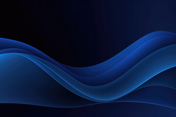 Poster - Sleek Blue Abstract Wavy Design