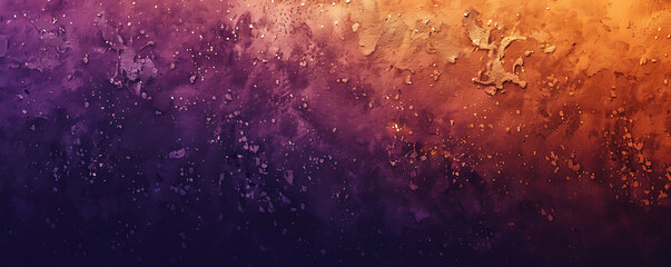 Wall Mural - Grainy purple dark gradient noisy background orange poster banner.