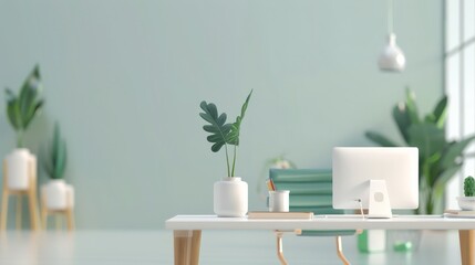 Modern Flat Design of Programming Team Meeting to Develop Animal Lover App in Clean Office Setup