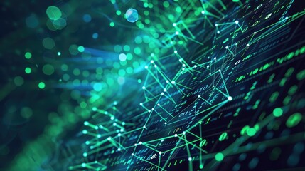 Wall Mural - Futuristic Digital Network and Data Visualization