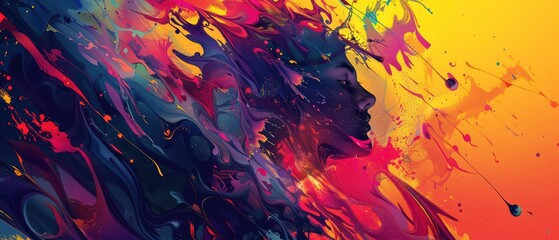 Wall Mural - colorful abstract wallpaper for ultrawide screen 21:9
