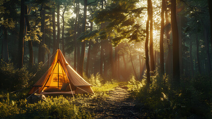 camping on a mountain peak