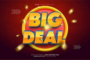 Wall Mural - Big Deal Super Promo 3D Cartoon Editable Text Effect Style