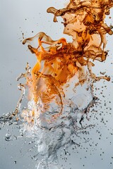 Wall Mural - fire mixed with water on white background generative ai