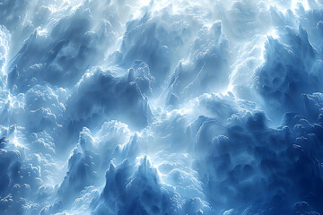 Poster - Abstract Blue Cloud Formations Illustration