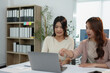 © crizzystudio - Group of young women excited about Asian business team creating office colleagues Glad to be a successful partner in teamwork celebrating success and startup business idea.