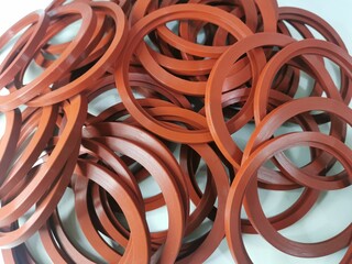 Wall Mural - Gasket ring from silicone material, spare parts, used to fill the joints or joints no gap Or leak out. The rubber gasket is soft and flexible, making it possible to use when splicing various parts. 