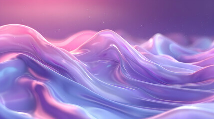 Wall Mural - Abstract 3D Purple and Pink Liquid Waves Background