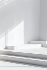 Wall Mural - Plain white simple interior architecture background Generative Ai