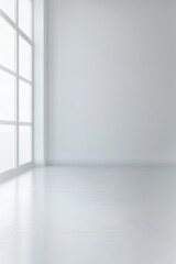 Wall Mural - Plain white simple interior architecture background Generative Ai
