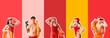© Pixel-Shot - Set of lifeguards on color background