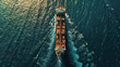 © Mustafa - A large ship designed to carry unpacked dry goods across the ocean. Filmed from above.