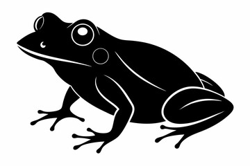 Wall Mural - Frog silhouette, toad vector icon, isolated black silhouette of a frog

