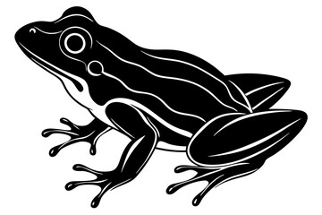 Wall Mural - Frog silhouette, toad vector icon, isolated black silhouette of a frog

