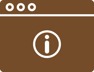 Sticker - Information Website Icon in Brown and White Color.