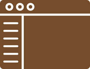 Sticker - Web Sidebar Icon in Brown and White Color.