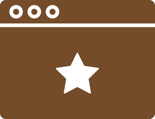 Poster - Favorite browser icon in brown and white color.