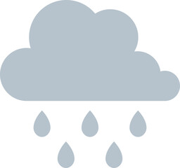 Sticker - Rainy Cloud Icon in Grey Color.