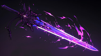 Poster - sword with purple lightning power