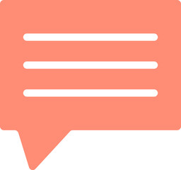 Sticker - Chatting box icon in orange and white color.