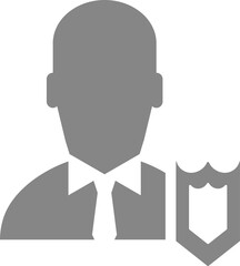 Poster - Security Business icon or symbol in grey and white color.