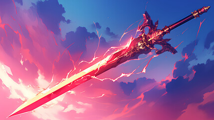 sword with red lightning power