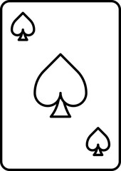 Wall Mural - Black Line Art Playing Card of Gambling Game Icon.