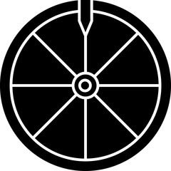 Canvas Print - Flat Style Spin wheel icon in Black and White Color.