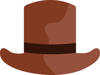 Sticker - Top Hat Icon in Brown and Black Color.