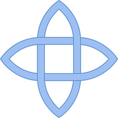 Sticker - Celtic Knot Symbol or Icon in Blue Color.